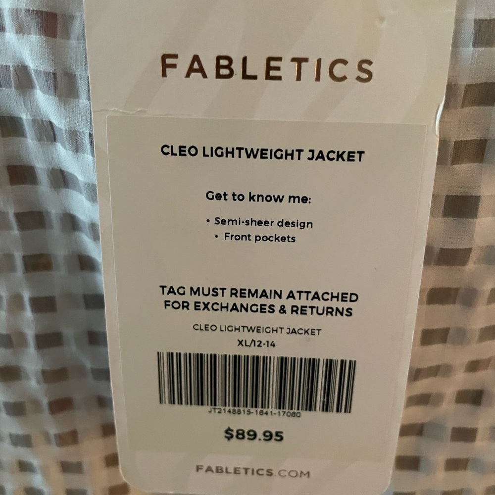 Fabletics Semi-Sheer Lightweight Jacket Cleo Xl - image 3